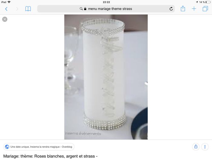 Menu thème strass