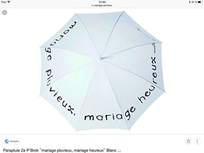 Parapluie mariage pluvieux