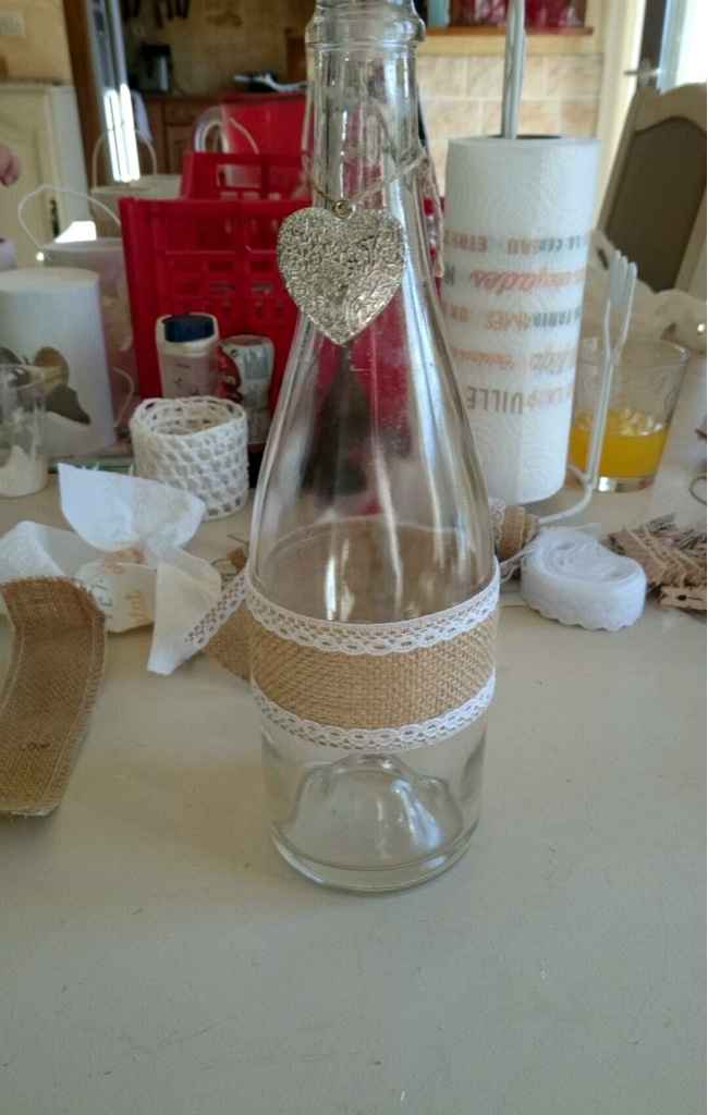 Pot en verre jute et dentelle - 2