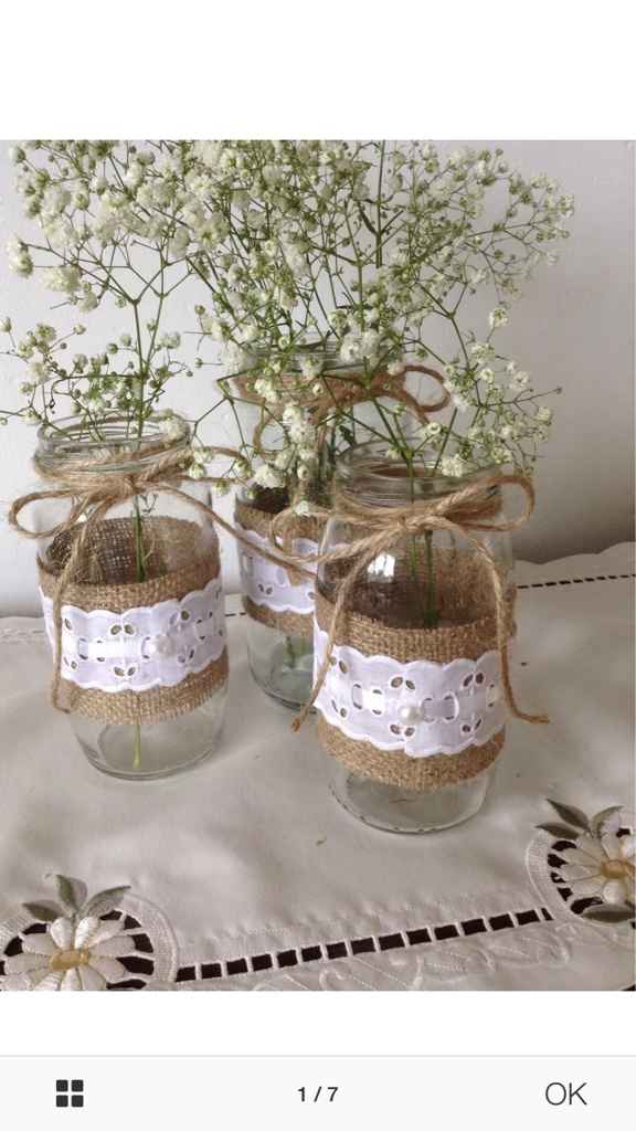 Pot en verre jute et dentelle - 4