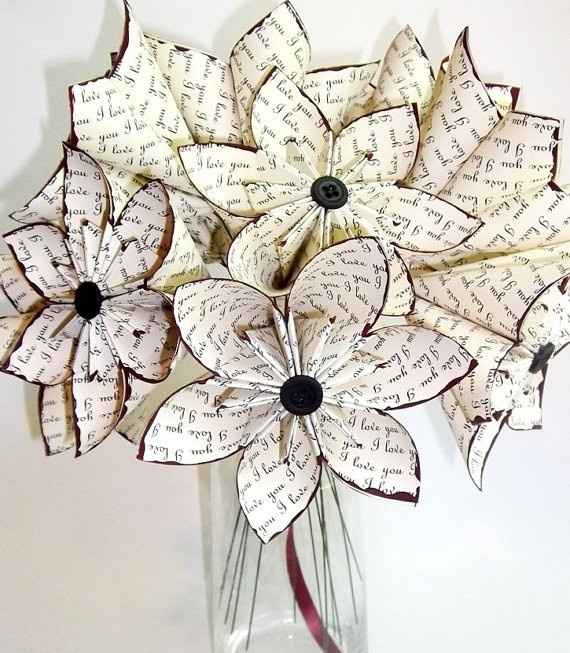 Mes idées de bouquet de mariée en origami 