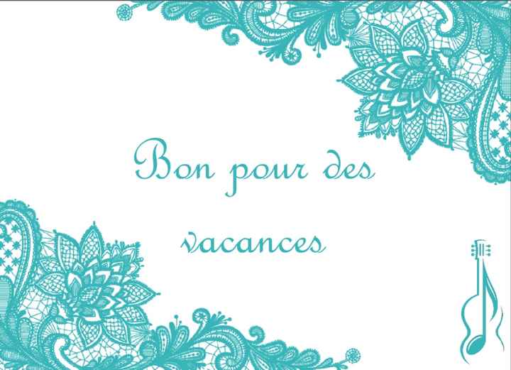 Bon vacance pour le set parrain / marraine