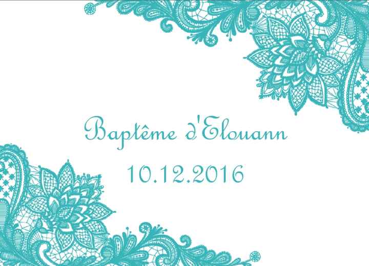 Etiquette pour le baptême