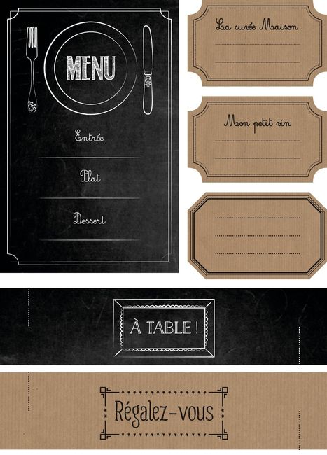 page d'étiquettes esprit vintage