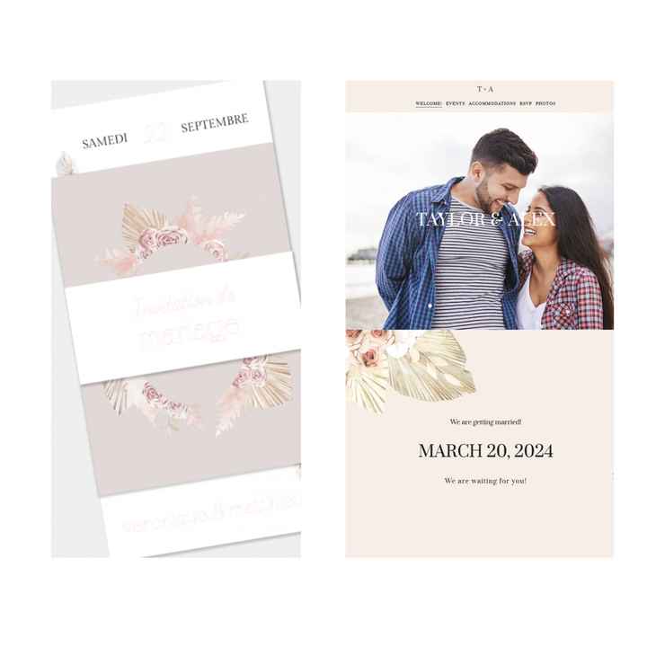 Site de mariage : Tu peux maintenant assortir ton thème et ton faire-part Mariages.net 💌🤍 - 1