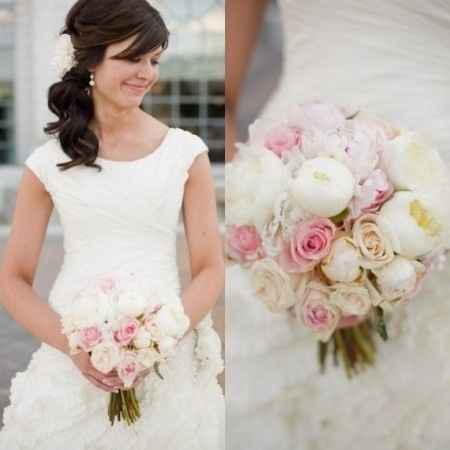 Bouquet pivoine blanche et rose