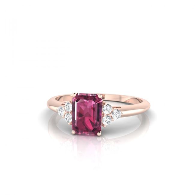 Bague Admiration or rose et grenat