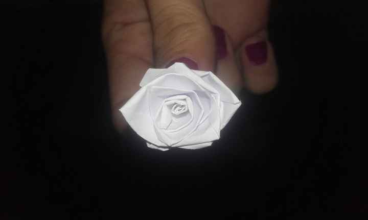 Mini rose  en papier origami - 2