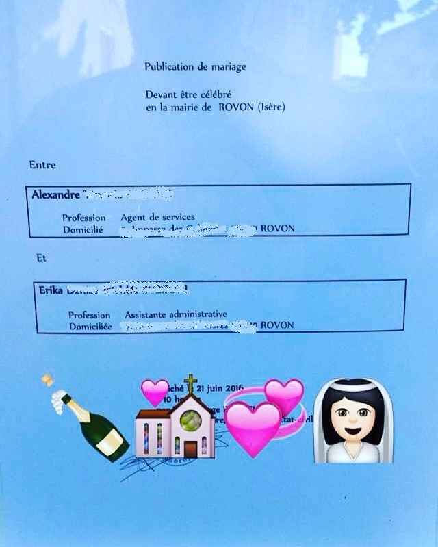 Publication mariage