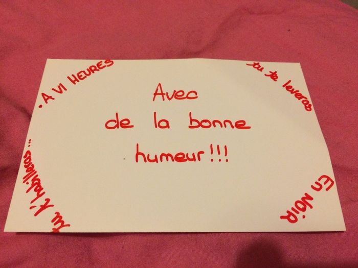 Ouverture de la septième enveloppe :