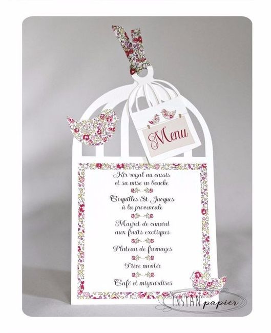 Menu mariage