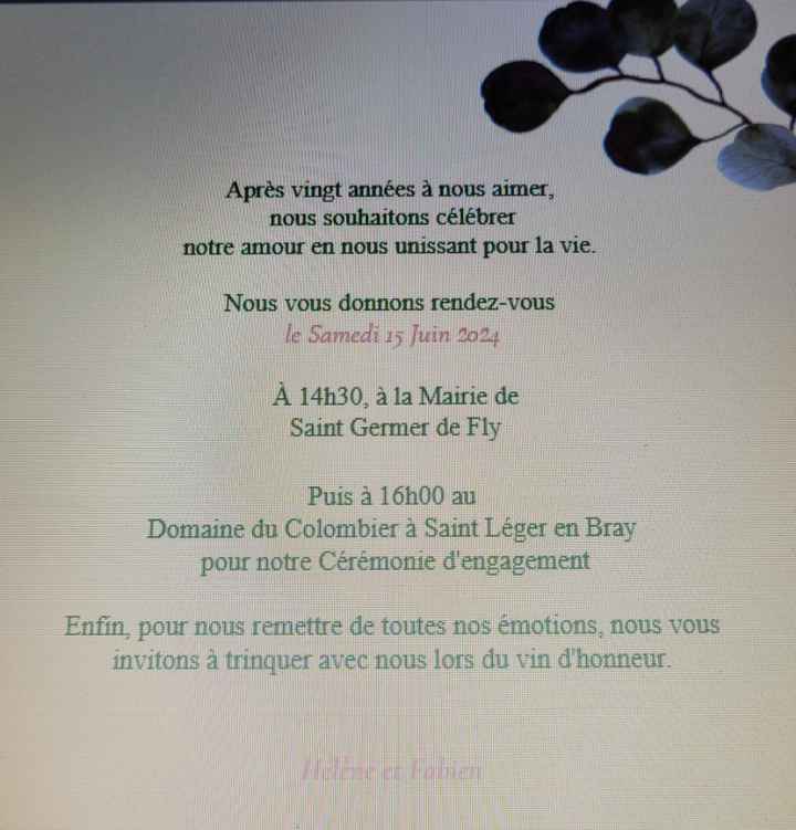 Faire part 1er essai - 1