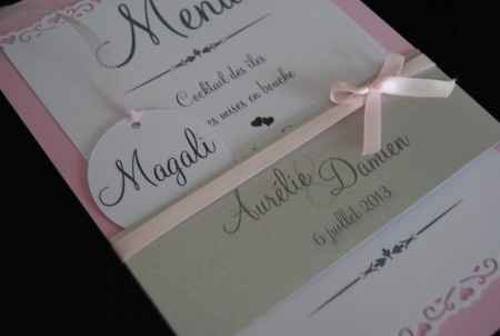 Menu repas mariage fiançailles