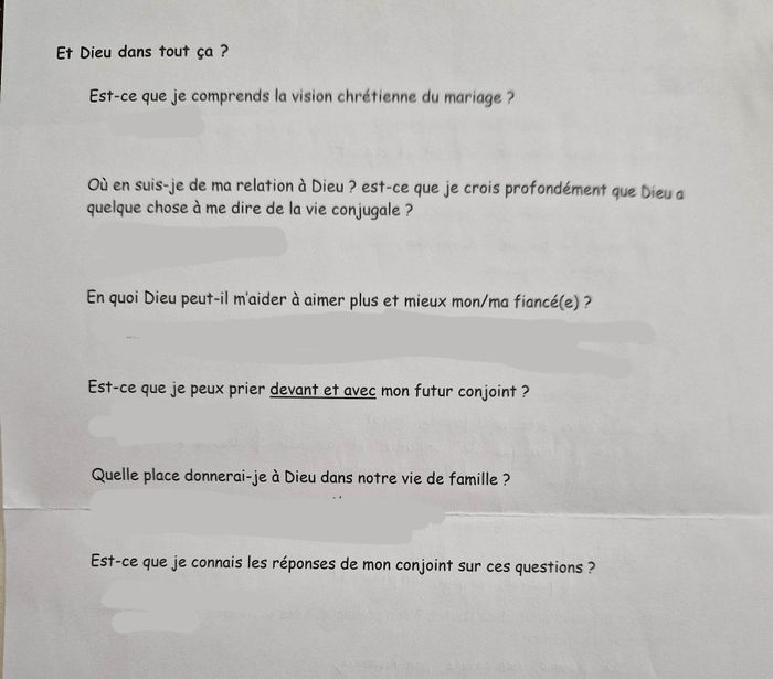 Préparation religieuse - témoignage détaillé 2