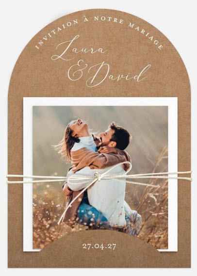 Faire-part écolo, faits main, en kraft, éventail ? - 1