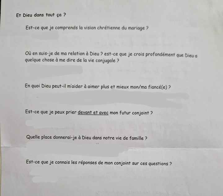 Préparation religieuse - témoignage détaillé - 1