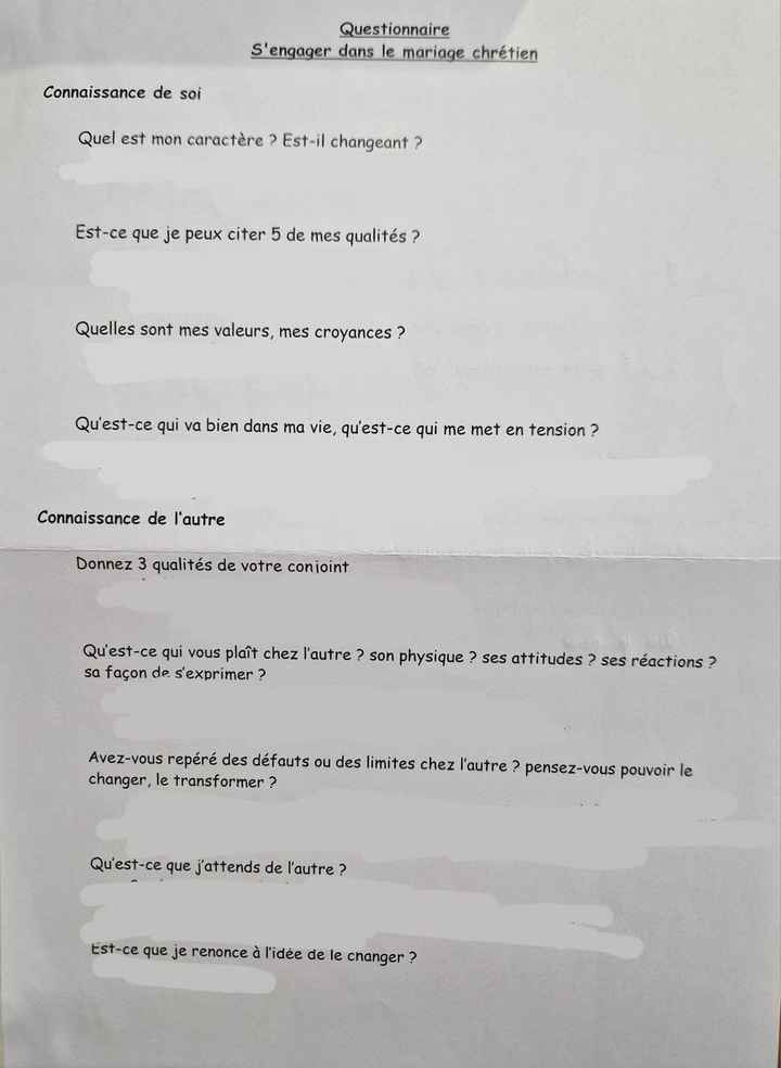 Préparation religieuse - témoignage détaillé - 2