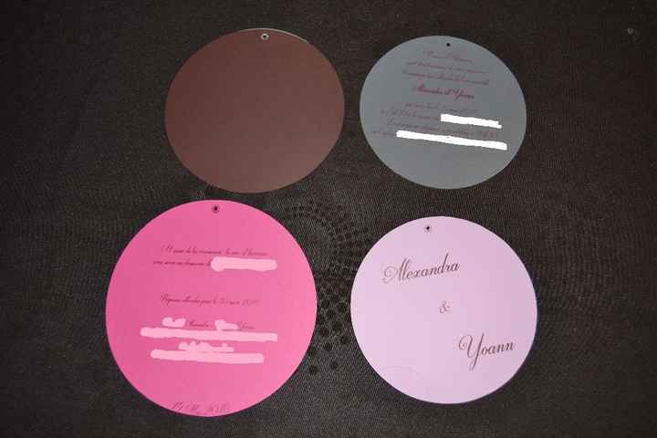 les 4 ronds utiles pour fabriquer le faire part