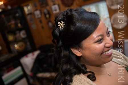 Coiffure en cours de finalisation de le jour J