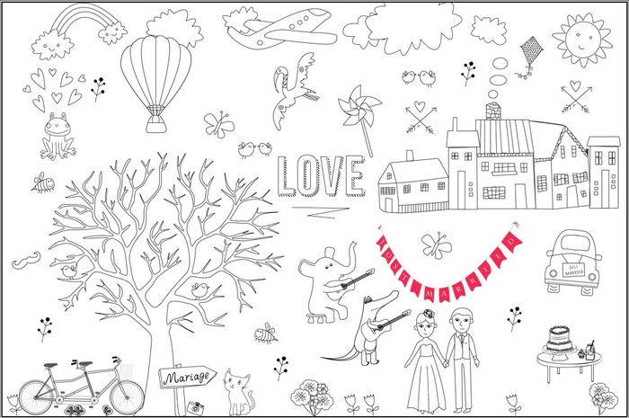 Coloriage théme mariage