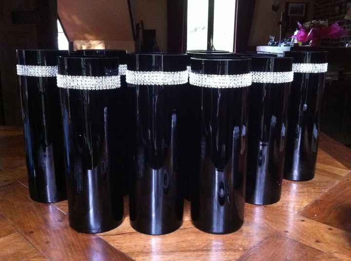 Customisation vases ruban strass