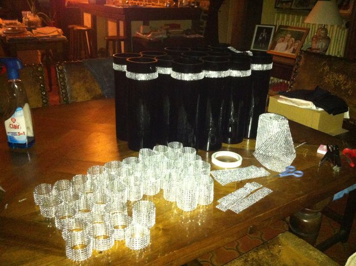 Customisation vases ruban strass  