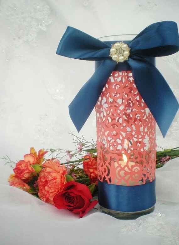 Mariage aux couleur bleu marine corail - 5