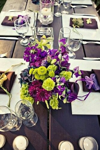 Deco couleur violet et vert - 1