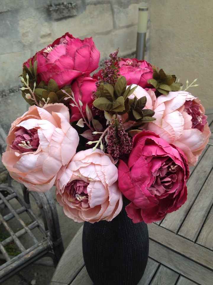 Bouquet pivoines artificielles - 1
