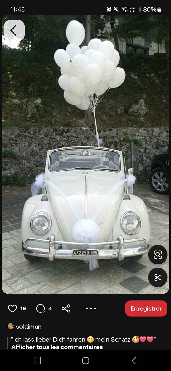 Comment pensez-vous décorer la voiture des mariés - 1