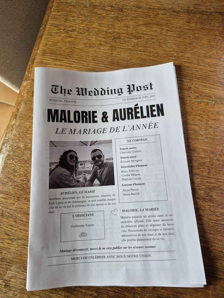 Gazette et nom de table - 5