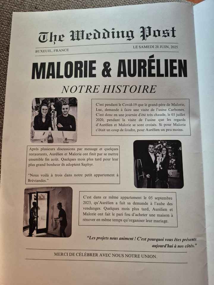 Gazette et nom de table - 2