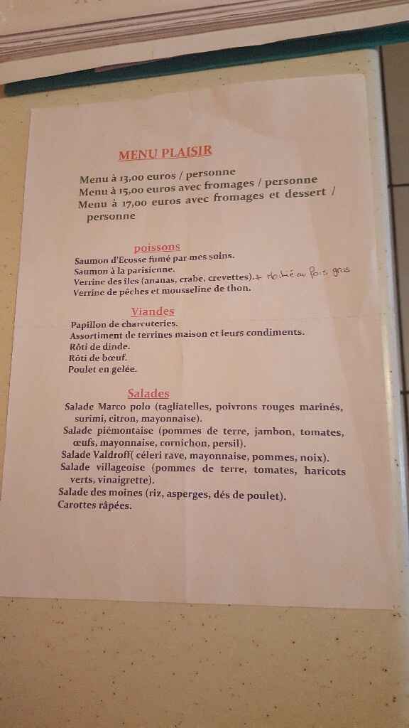 Ecriture pour le menu - 1