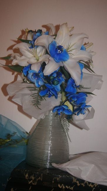 Mon bouquet - Lys Rose blanche Orchidée bleue 
