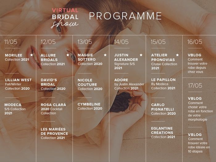 Virtual Bridal Show 2020/2021 : La première semaine de mode nuptiale de Mariages.net 1