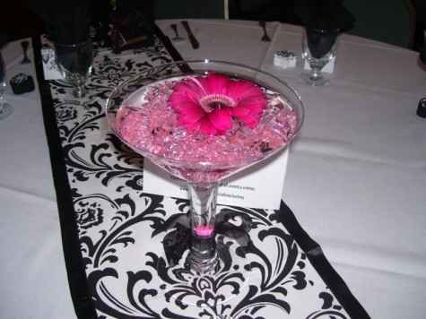 mariage noir, blanc et fuschia