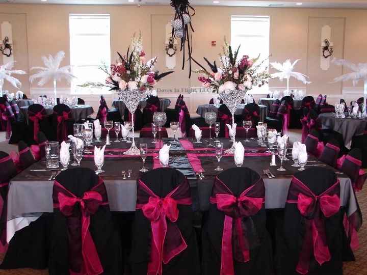 mariage noir, blanc et fuschia
