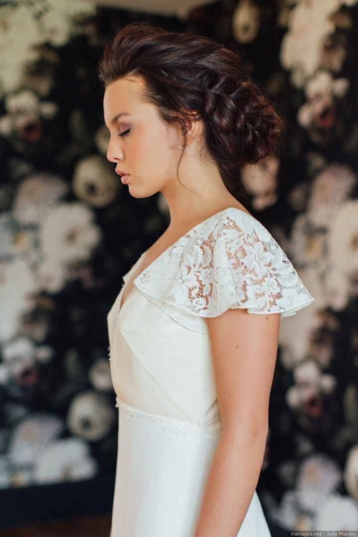 Cheveux tressés regroupés en chignon !