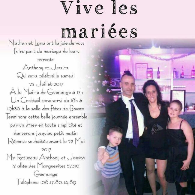 Une petite photo de notre faire-part