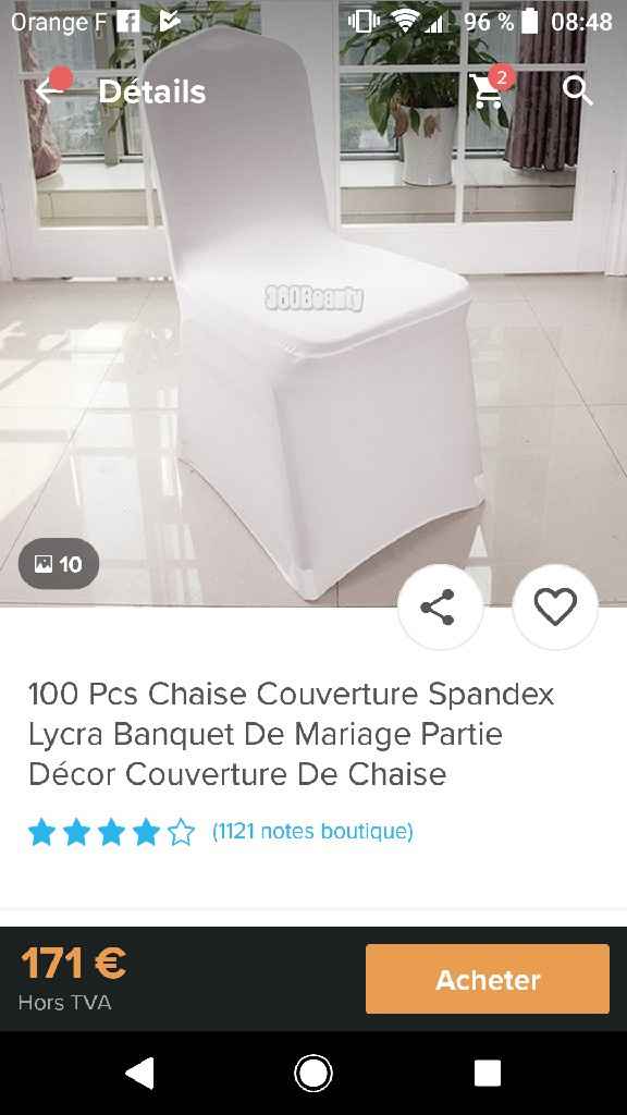 Housse de chaise en lycra. Achat ou loc ? - 1