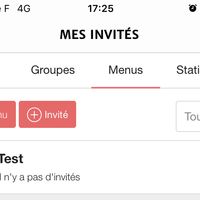 Le menu dans la confirmation de présence - 1