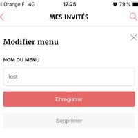 Le menu dans la confirmation de présence - 2