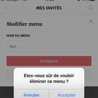 Le menu dans la confirmation de présence - 3