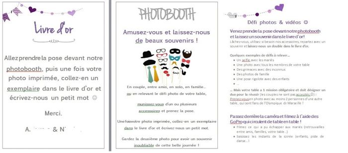 Mes instructions pour photobooth
