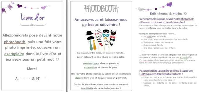 Mes instructions pour photobooth