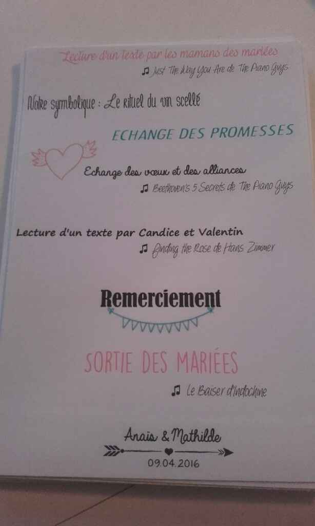 Programme journée mariage - 2
