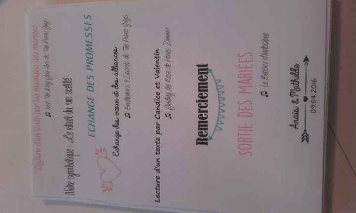 Livrets de cérémonie "en éventail" ? - 1