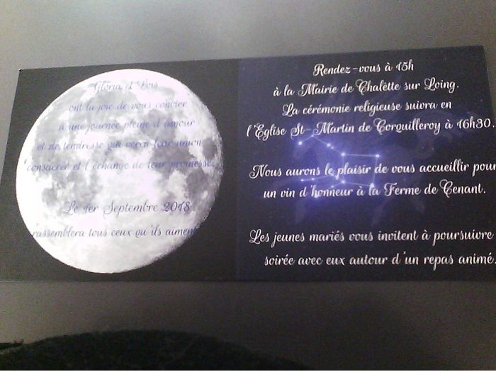 intérieur du faire-part