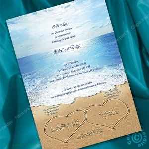 beau faire part sur la plage 