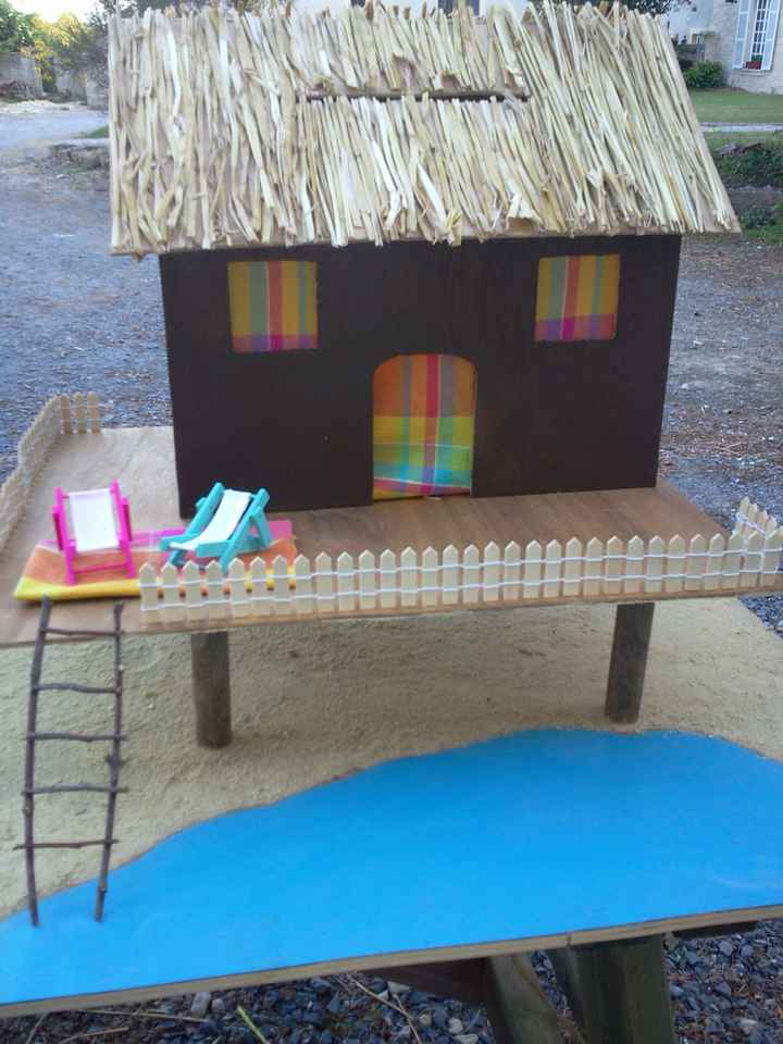 Urne paillote sur pilotis